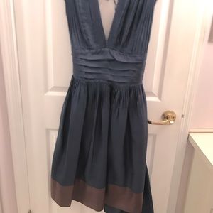 Navy/Chocolate tea length dress